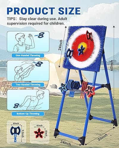 Miniatura 5 de Juego de lanzamiento de hacha para patio trasero  Juego de 8 hachas de lanzamiento  Juego de tiro de hacha de plástico plegable de lujo para adultos