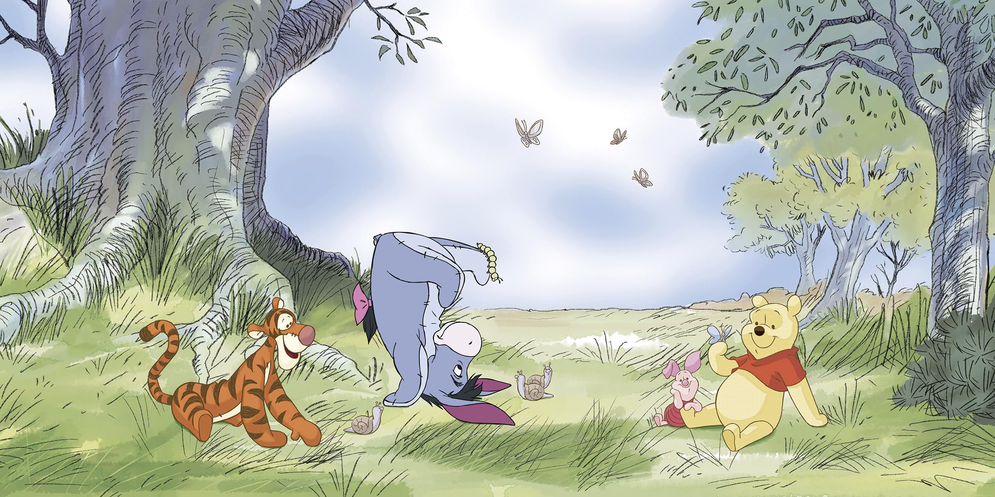 Komar Non-Woven Photo Wallpaper Disney Winnie The Pooh Friendly Day Size 500 x 250 cm Children's Wallpaper - Image 2