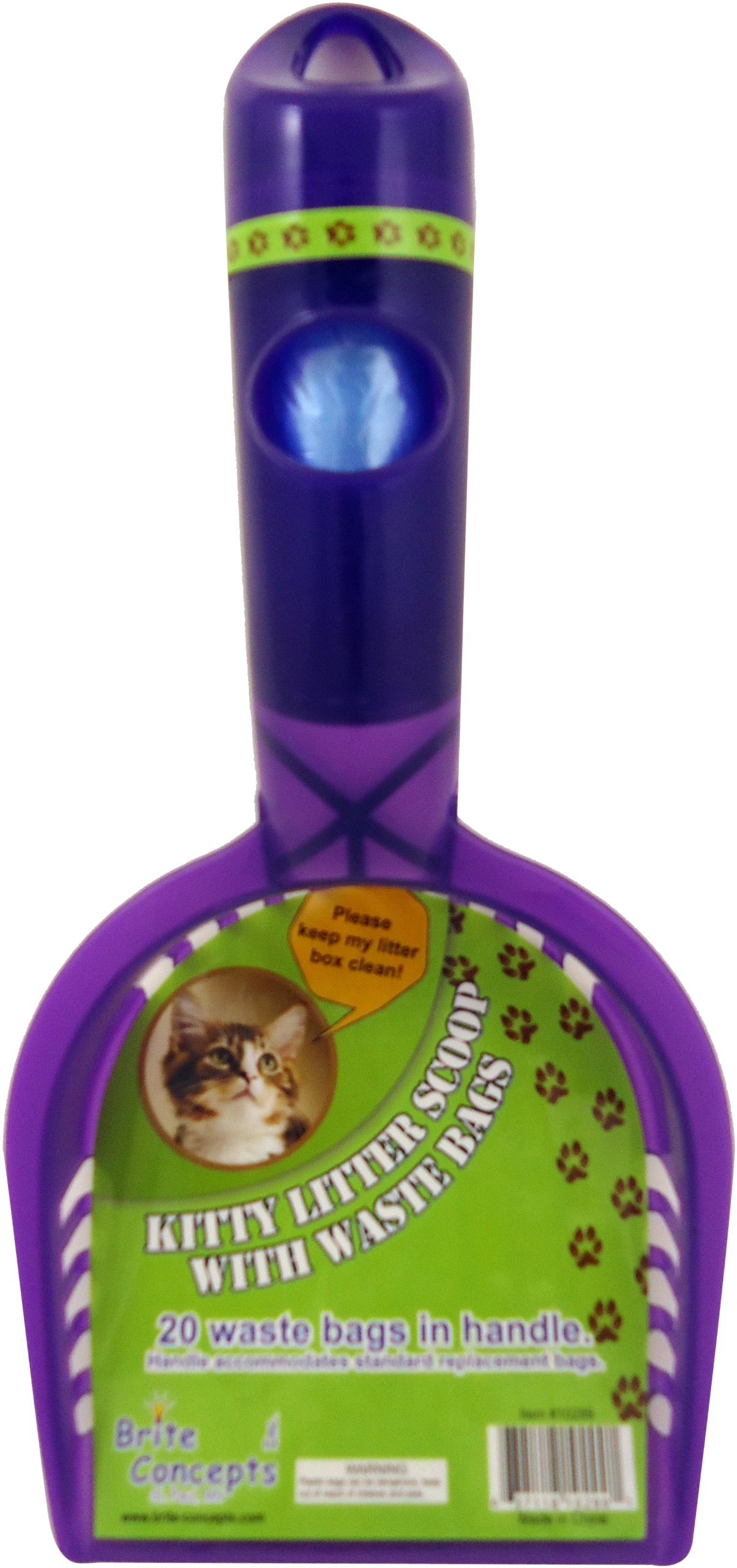 Bright Concepts Kitty Litter Scoop and Rack, With 20 Waste Bags In the Handle