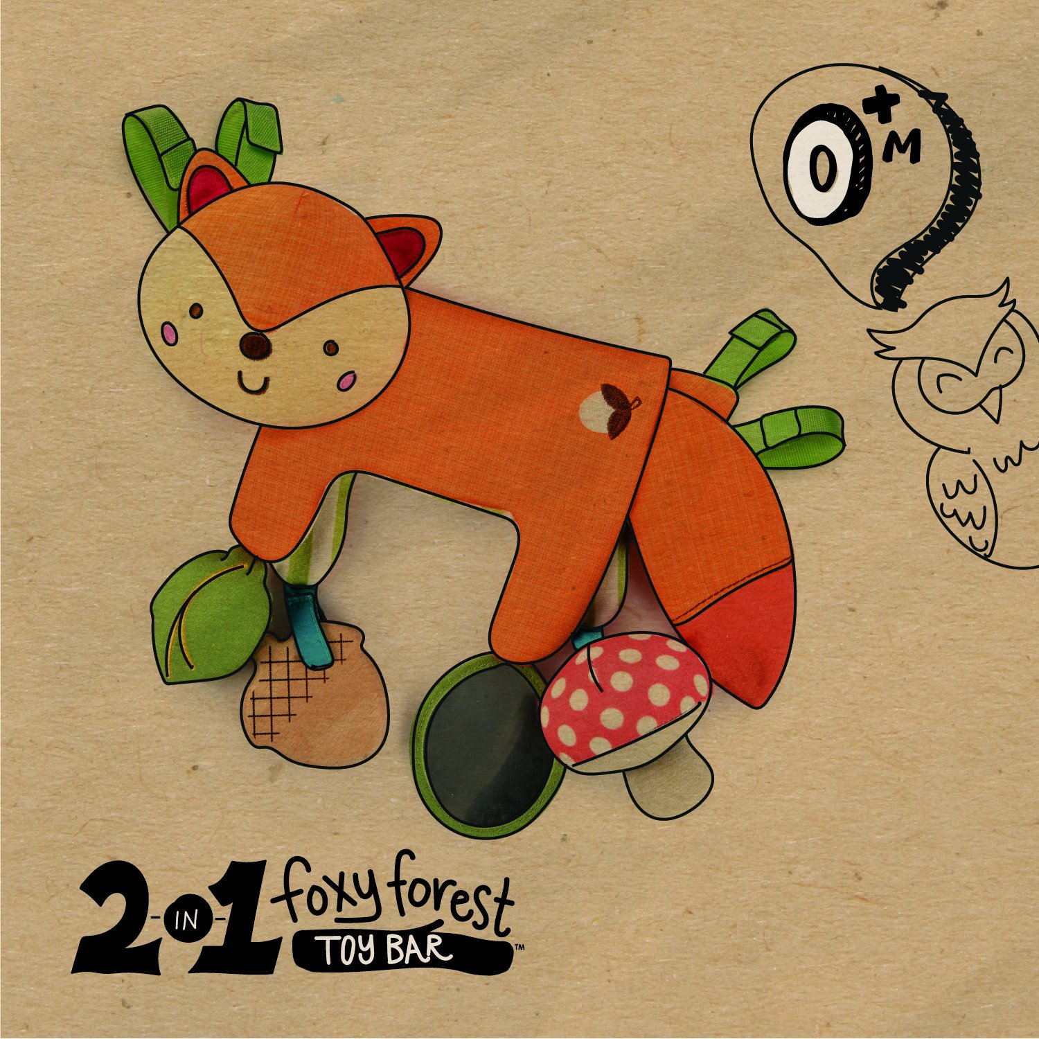 Bright Starts 2 w 1 Foxy Forest Bar zabawka