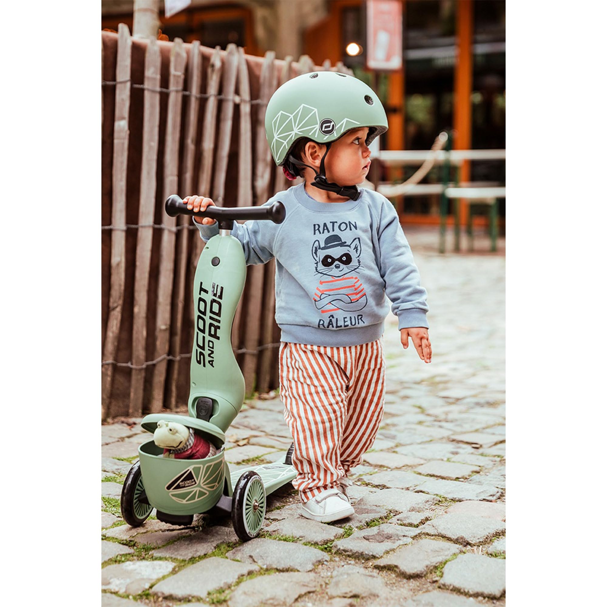 Scoot & Ride Unisex – Bambini Highwaykick 1 Lifestyle Kickboard con seduta e contenitore..