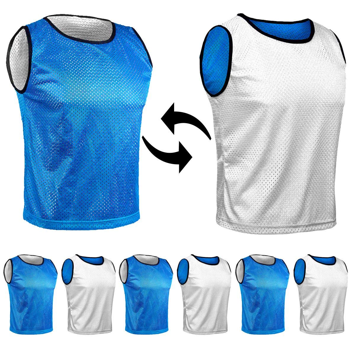 SPORTSBIBS 6 x Football Bibs for Children and Adults โ Set of 6 โ Reversible Bibs 2 Colours, Training Bibs, Marking Shirt, Double-Sided for Women, Men, Juniors, Seniors
