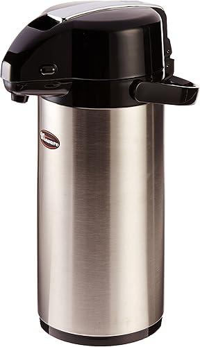 Winco Airpot forrado de acero inoxidable, 2.5 litros, palanca superior