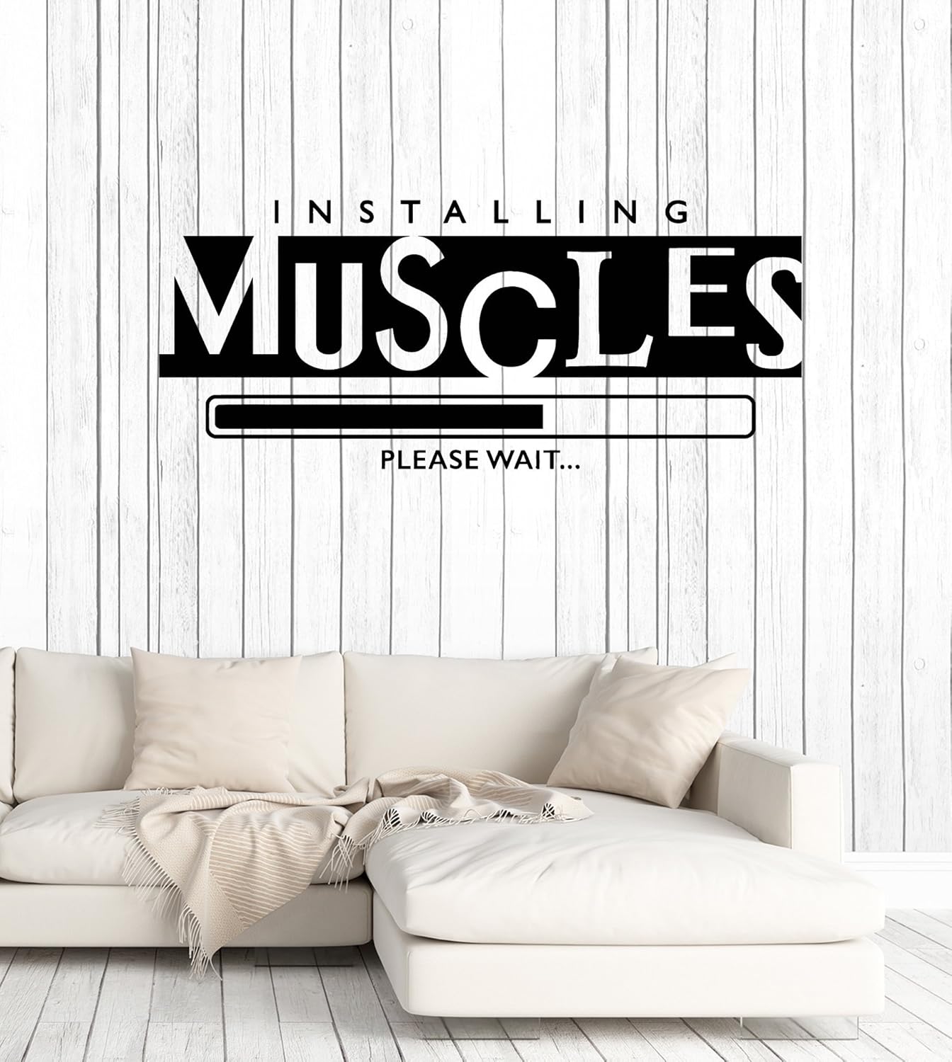 WallStickers4ever Vinyl Wall Decal Home Muscle Gym Fitness Motivation Sports Decor Stickers Mural Large Decor (ig5178) Black