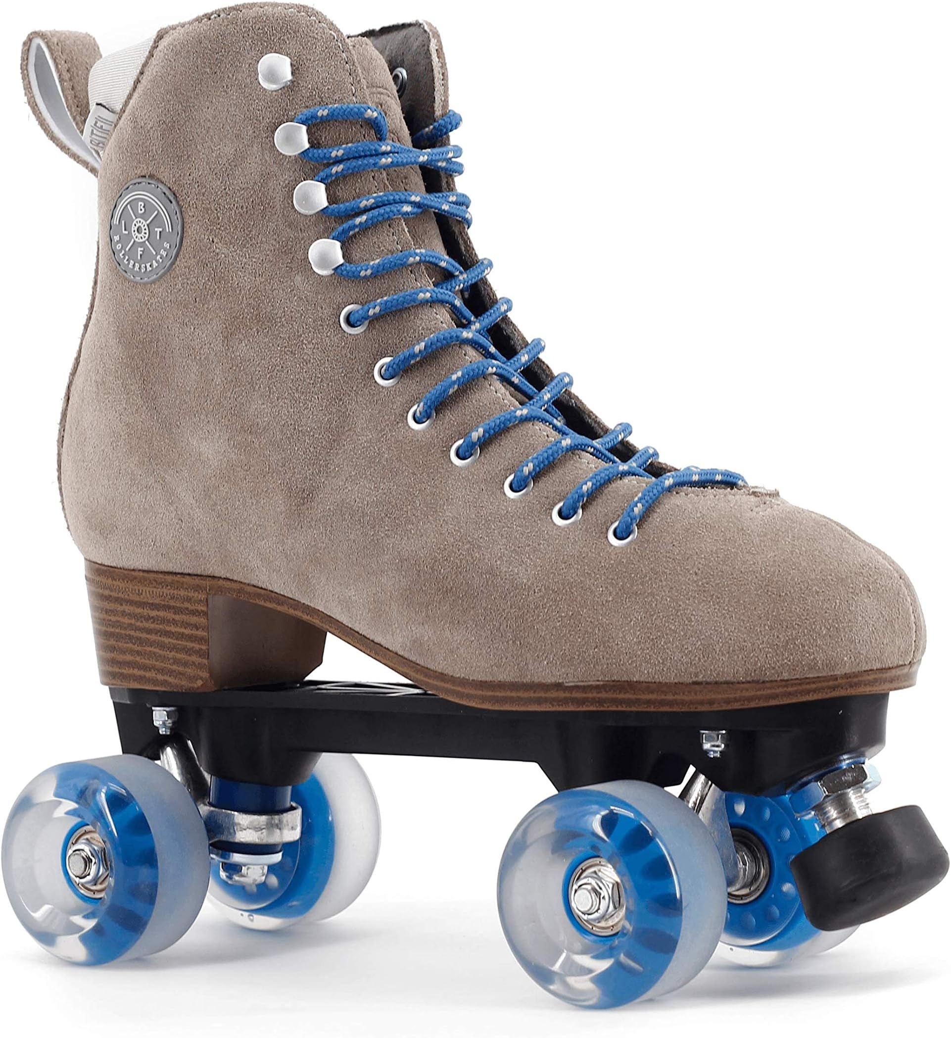 BTFL Artistic Pro Roller Skate Women & Men - Retro Suede Boot - Indoor, Outside, Rink, & Rhythmic Roller Skates Black, Blue, Gray, Green, Pink, White