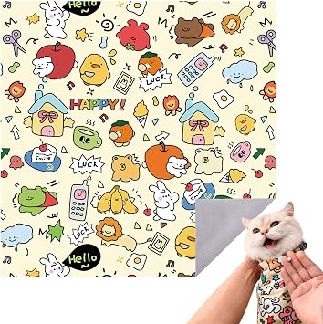 Cat Wrap for Cutting Nails, Self-Adhesive Cat Grooming Wrap, Cat Swaddle cBurrito Wrap, Cat Restraint for Nail Clipping, Cat Grooming Supplies