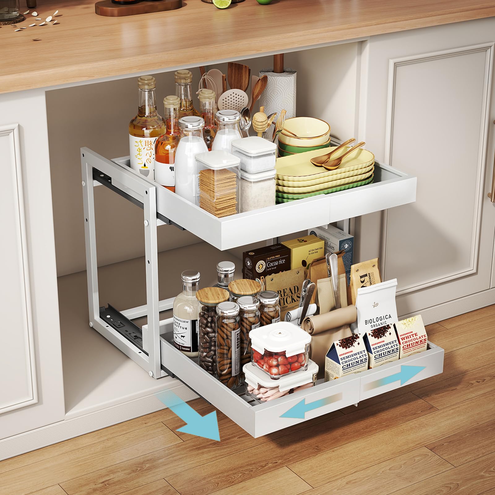 Golener 2-Tier Expandable Pull Out Cabinet Organizer