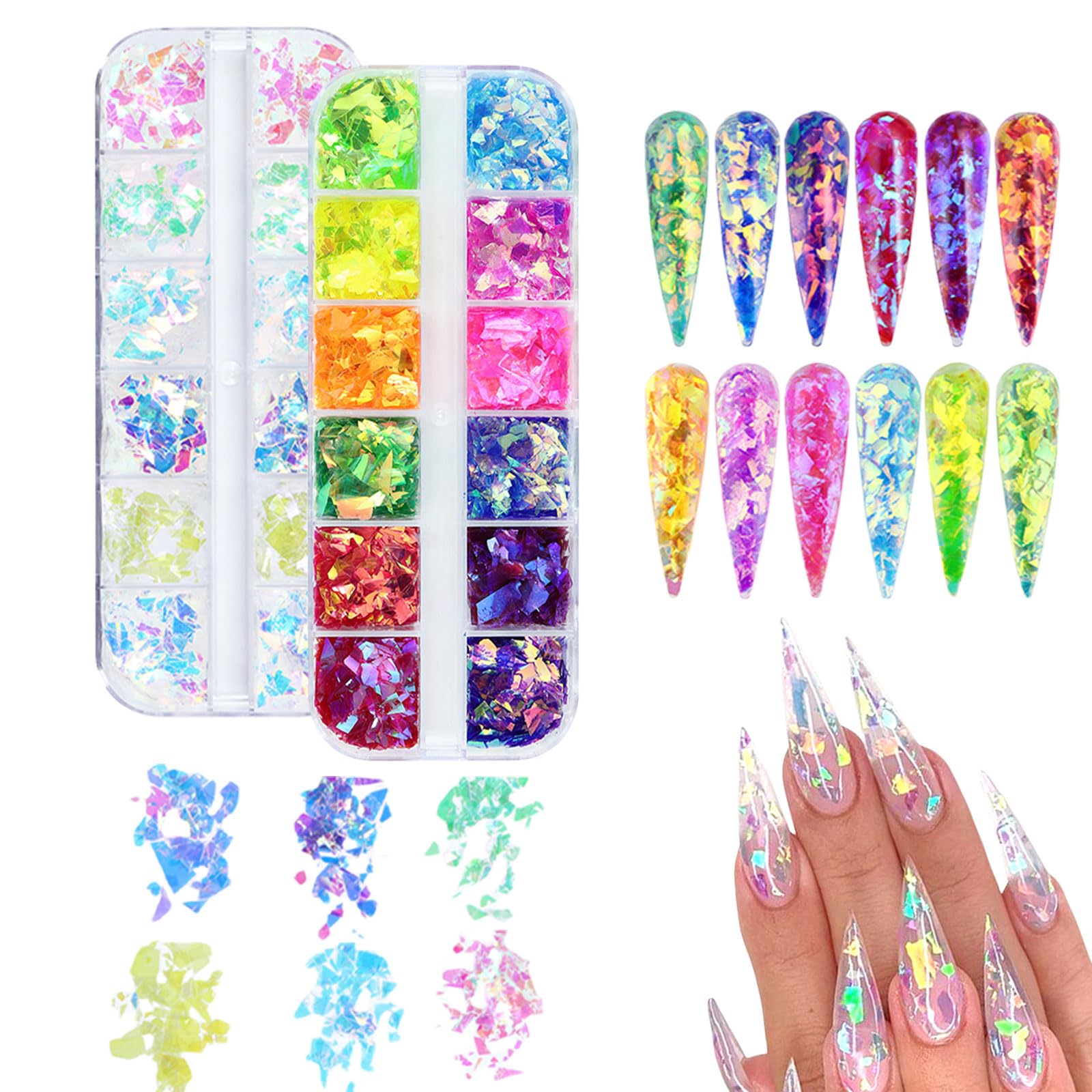 ❣️人気商品❣️ネイル スパンコール ネイルグリッター ネイルアート 全24色 Amazon.co.jp: ネイルパーツ グリッター ネイル ホログラム 24色