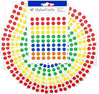 8mm Assorted Dot Stickers Colour Sticker Dots Coloured Sticky Dots Easy Peel Self Adhesive Circle Stickers Labels for Colour Coding Calendar Organising (Assorted Colour - 1 Pack - 350 Stickers)