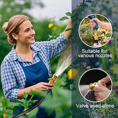 Miniatura 7 de Manguera de jardín de 50 pies, manguera de agua flexible de PVC ligera de 3 capas, sin torceduras, resistente a fugas, alta presión con accesorios