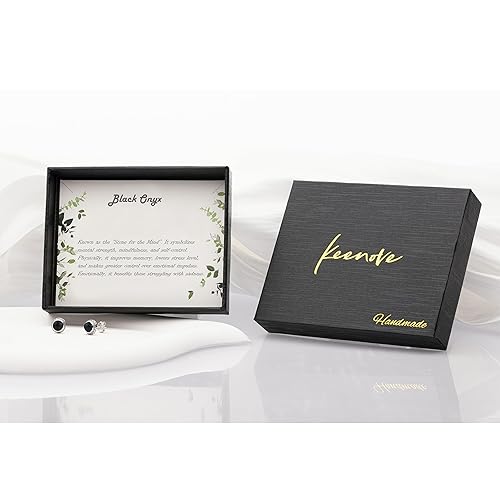 Miniatura 4 de Small Genuine Black Onyx 925 Sterling Silver Hypoallergenic Stud Earrings Jewelry for Women Trendy Western Antiqued Sterling Silver Handmade