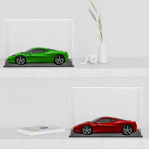 Miniatura 84 de vitrina acrílica, caja de acrílico transparente con base mate y tapa para exhibición, vitrina grande para figuras de acción, almacenamiento