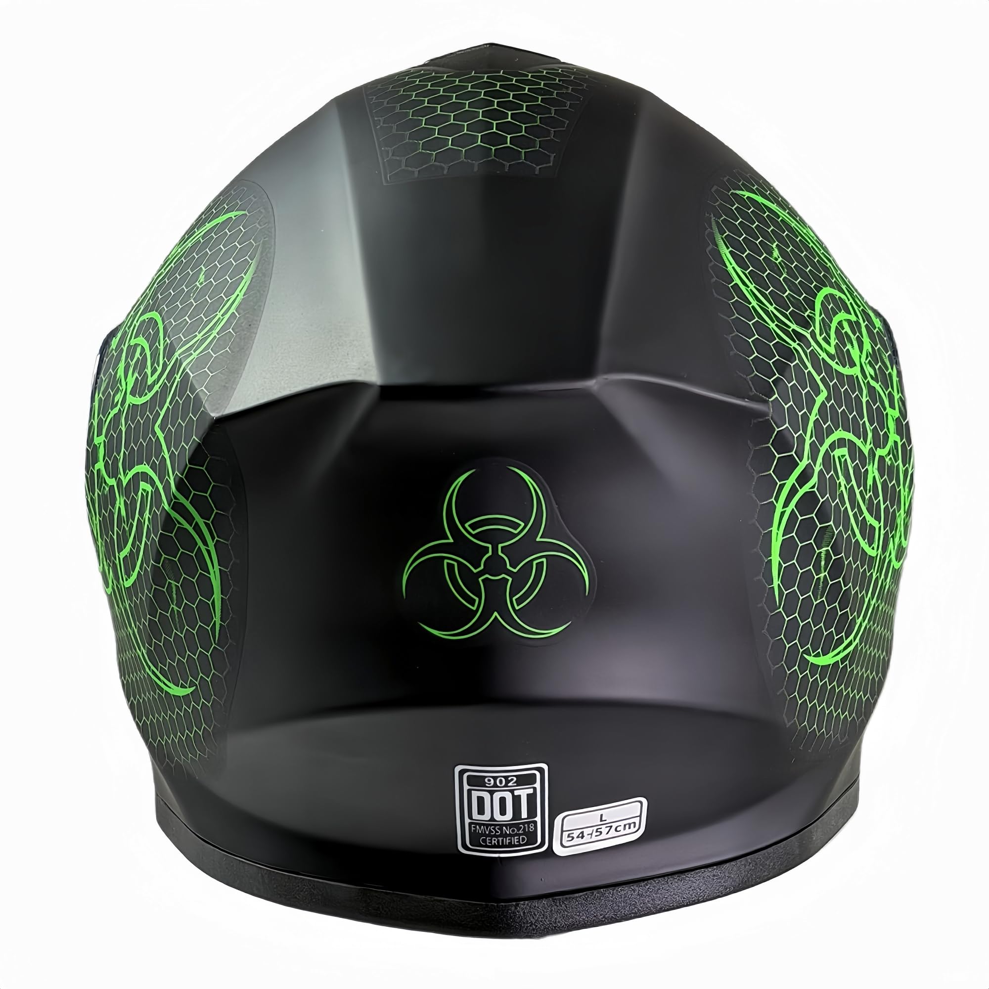 Kinder Integralhelm Bio-Hazard AHP – Motorradhelm für Kinder, ABS-Schale, robuster Kinderhelm für Downhill, Quad und Motocross, grün