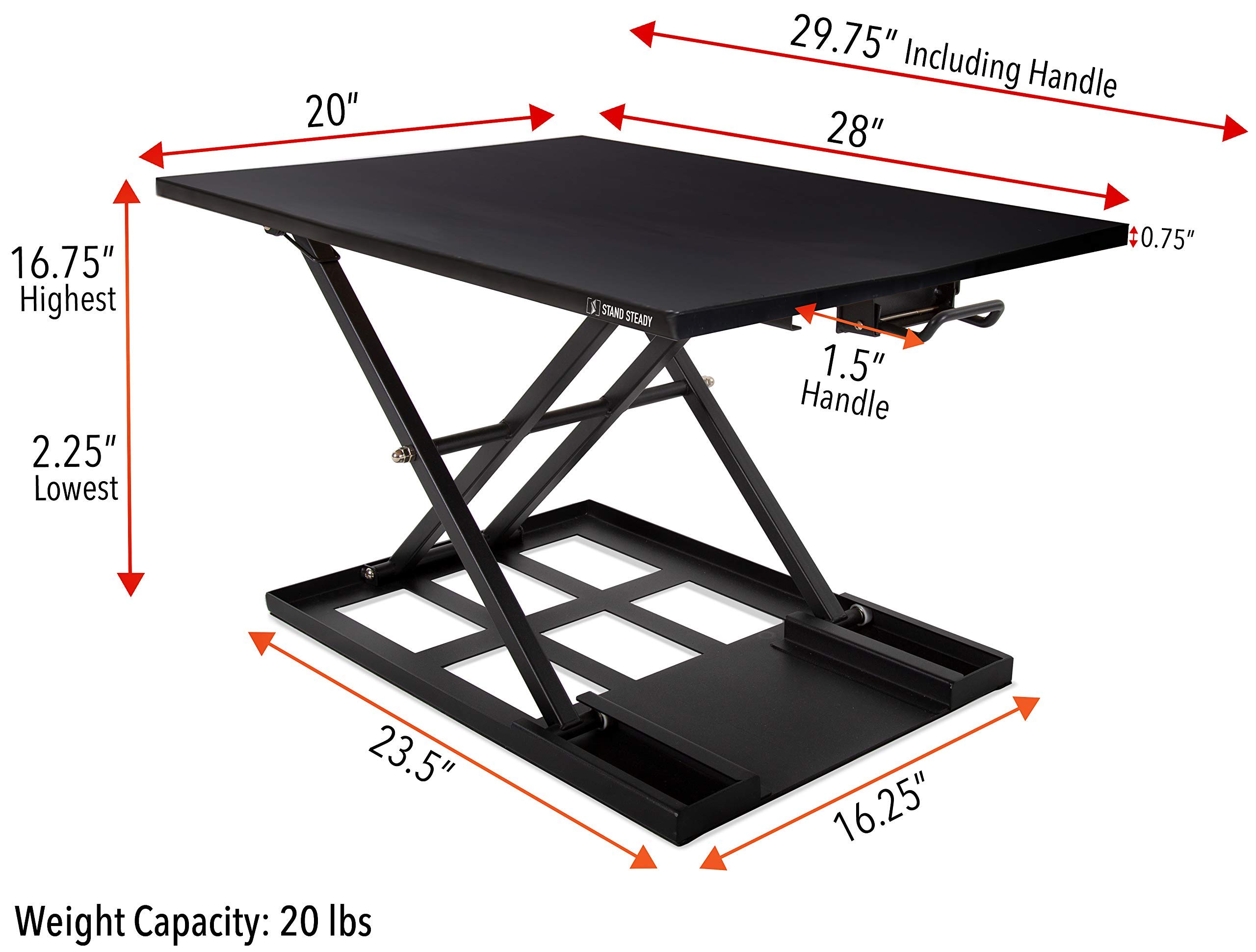 Stand Steady XElite Pro Standing Desk Converter Instantly Convert