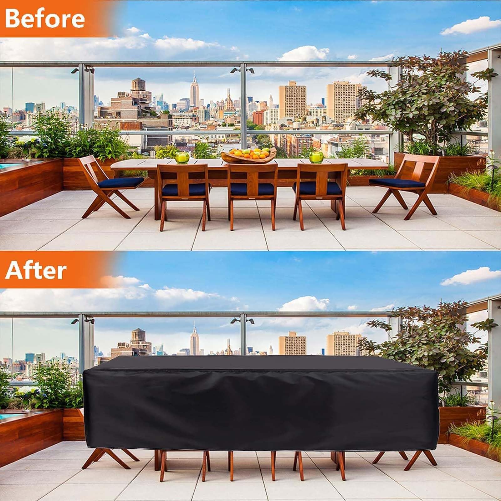Funda Para Muebles De Jardín, Lona Oxford 210D Rectangular, Anti-UV
