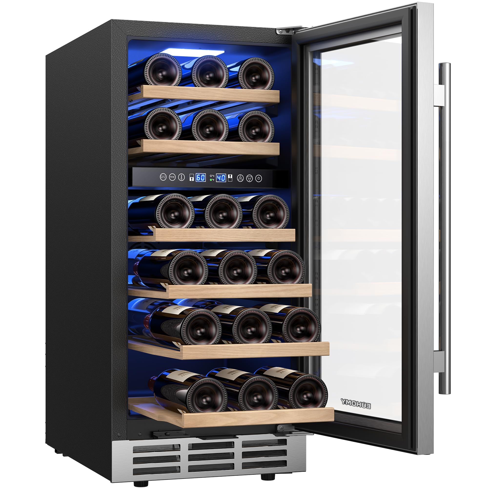 EUHOMY 15 Inch Dual Zone Wine Fridge