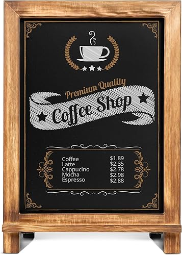 Miniatura 7 de HBCY Creations - Pizarra de madera rústica con patas para mesa, letrero de mesa estilo vintage para boda, pizarra pequeña para notas en la encimera