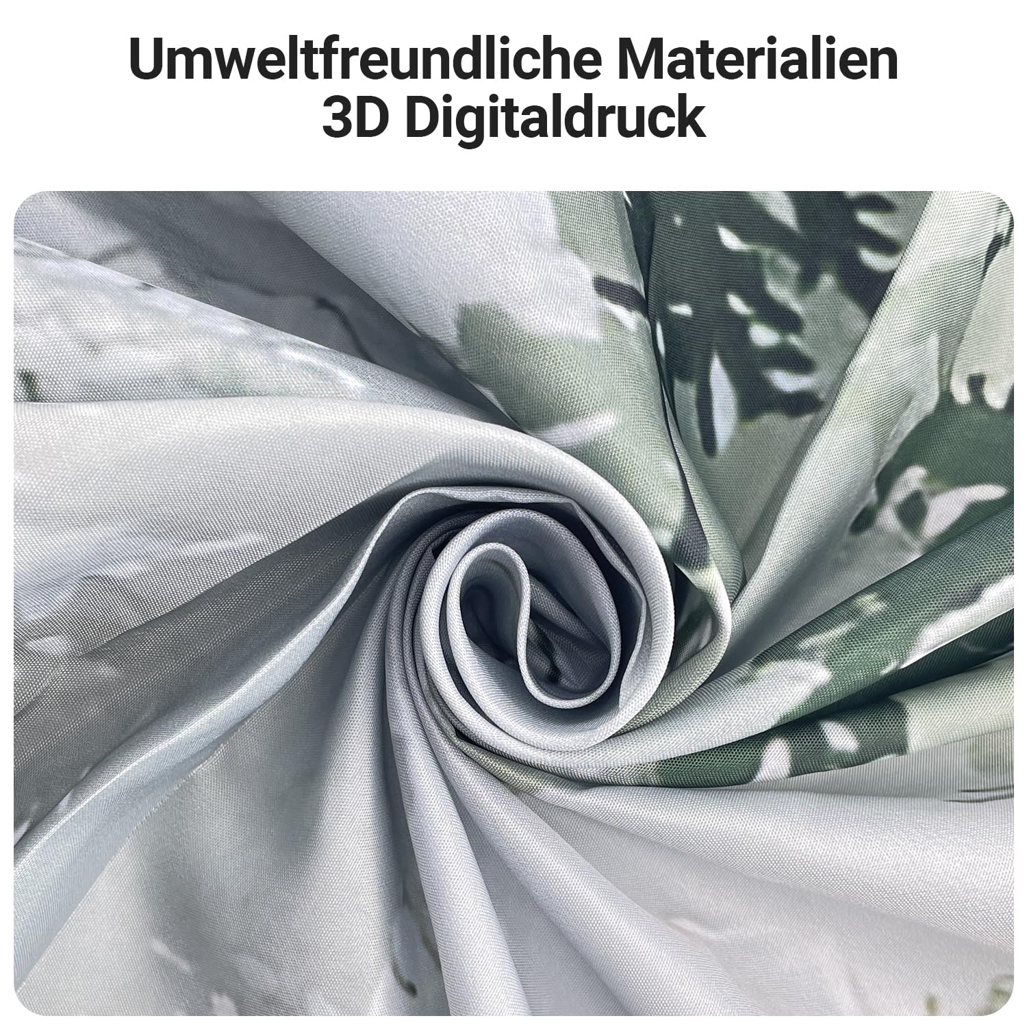 Lerores Shower Curtain, 180 x 200 cm, Forest Anti-Mould Textile, Weighted Hem, Water-Repellent - Image 3