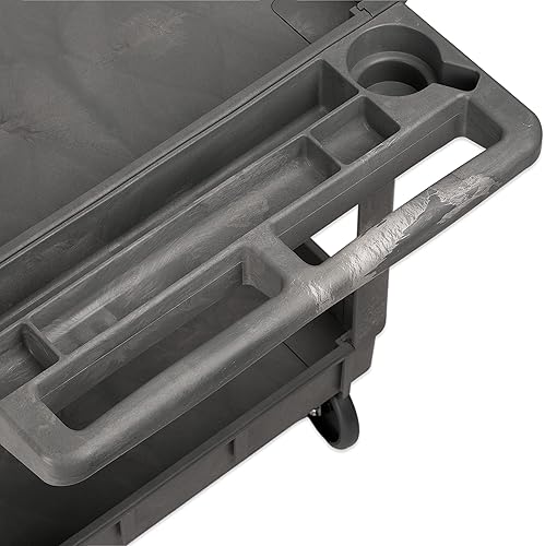 Miniatura 4 de Carlisle FoodService Products UC452523 Carrito utilitario  servicio con tapa de contenedor grande, capacidad de 500 libras, gris