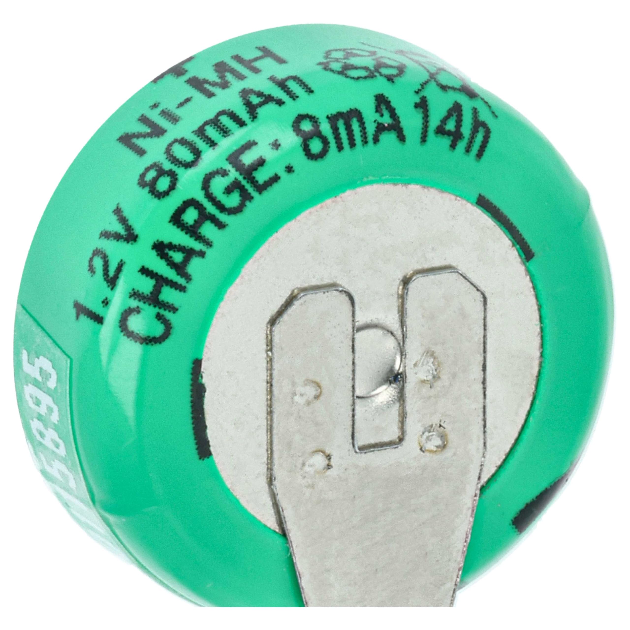 vhbw 100x NiMH Batería de botón de Repuesto Tipo 1/V80H 2 Pines 80 mAh 1,2 V Compatible para lámparas solares, etc.
