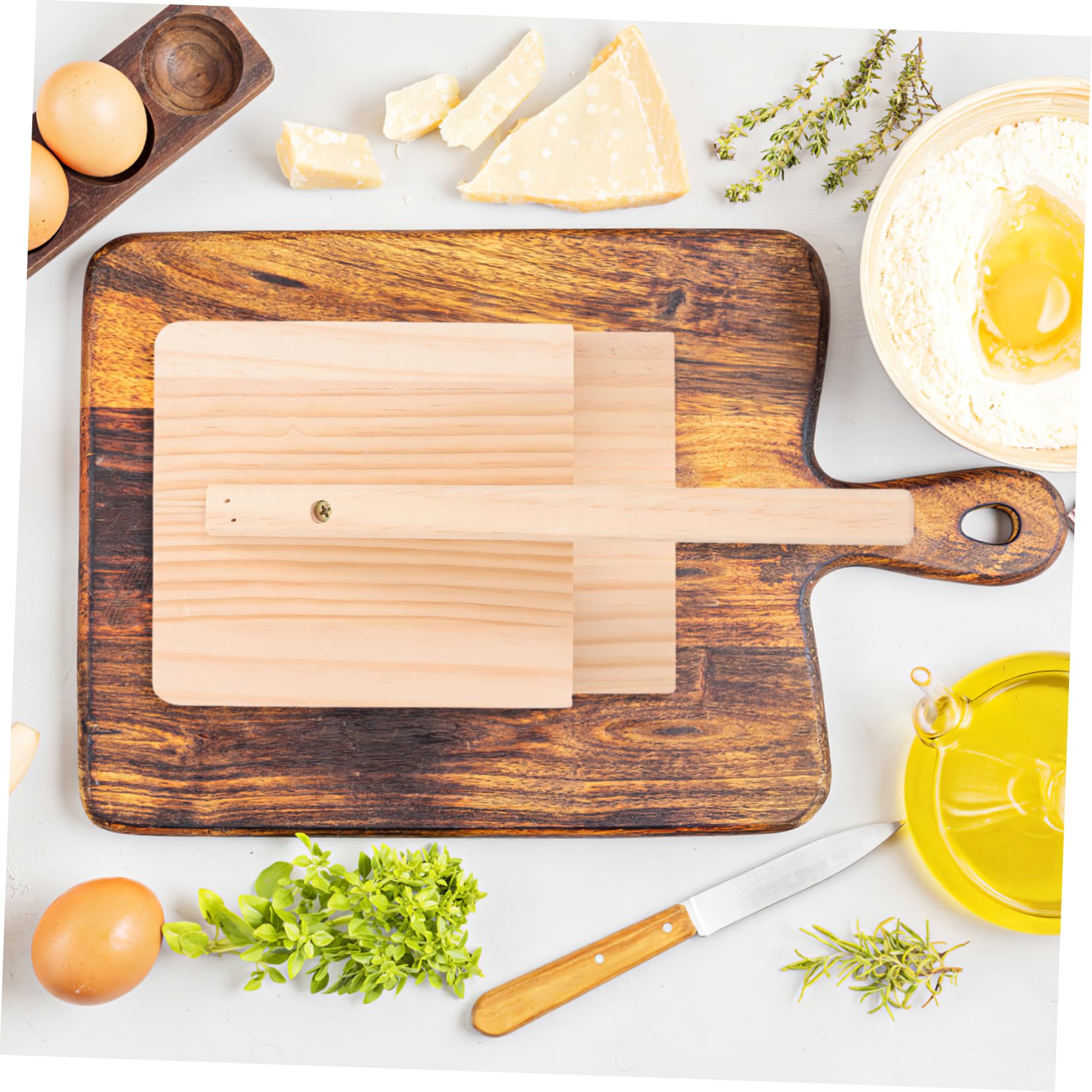 ABOOFAN Stampo per Ravioli Strumento Robusto e Facile da Usare in Legno e Acciaio Inossidabile in Cucina per Preparare Sfoglie e Gnocchi