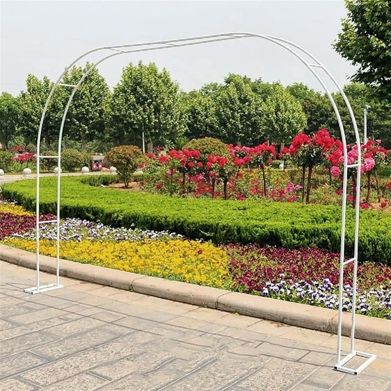 Arco da giardino in metallo resistente per piante rampicanti, grande pergolato per rose e arco nuziale, 160 cm, 180 cm, 200 cm, robusto supporto per decorazioni ed eventi all'aperto