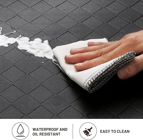 Miniatura 6 de HappyTrends - Tapete antifatiga de 34 de pulgada de grosor, impermeable, antideslizante, resistente, ergonómico, cómodo, para cocina, oficina,