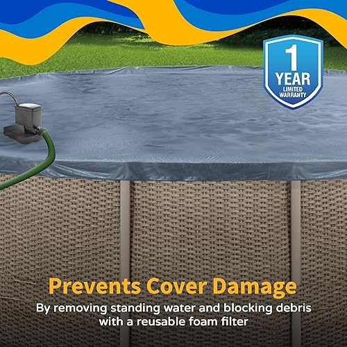 Miniatura 5 de Blue Wave NW2345 Draga 800 GPH Bomba de cubierta de invierno sobre el suelo, color negro