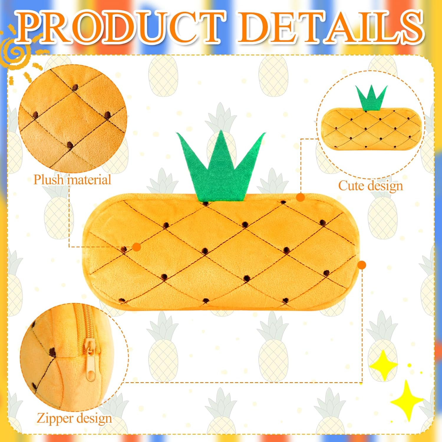 16 Pcs Cute Cartoon Pencil Cases Bulk Zipper Animal and Fruit Plush Pencil Pouch Boxes Japanses Kawaii Stationery Bag, Back to School First Day of School Supplies