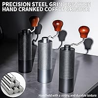 Vista 4 de Manual Coffee Grinder, Adjustable Grinding Settings, Stainless Steel Burrs, Portable Hand-Cranked Coffee Grinder, For Espresso, Drip Filter, French