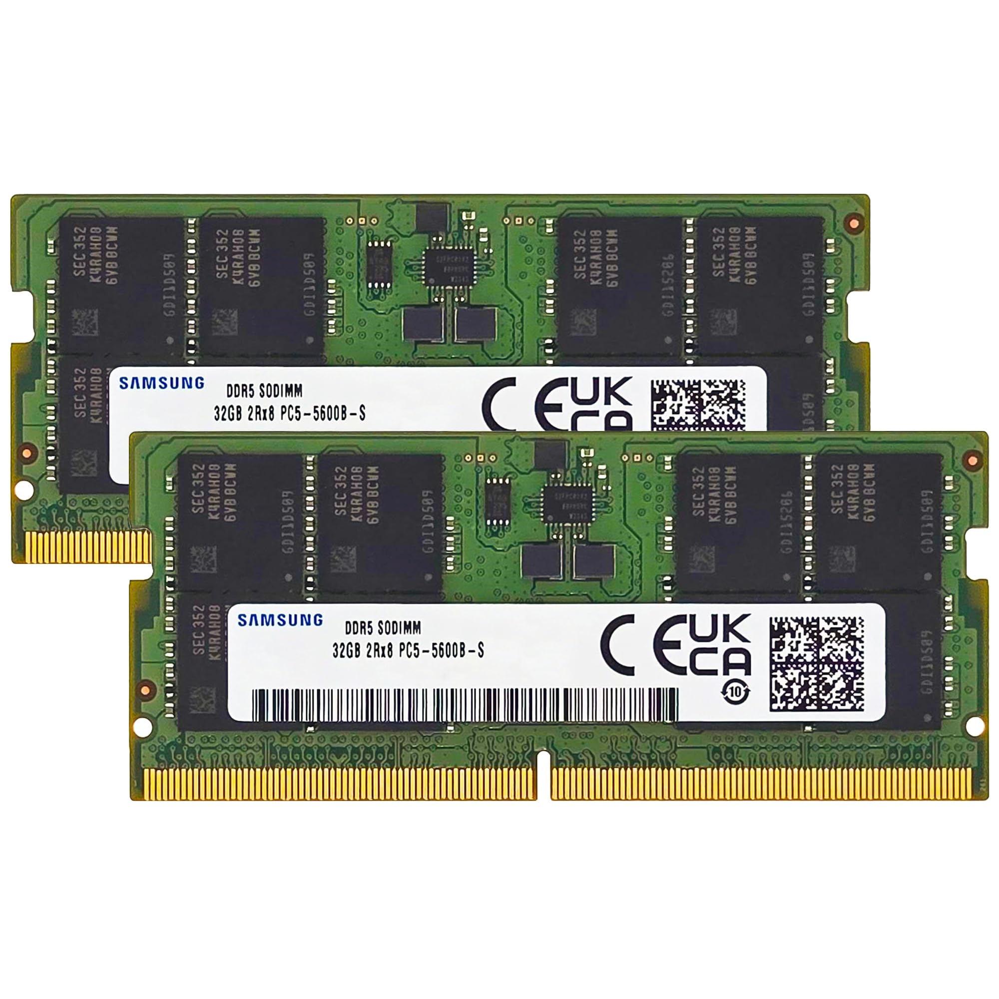 Samsung 64GB (2x32GB) DDR5 5600MHz PC5-44800 CL46 SODIMM 2Rx8 Dual Rank 1.1V 262-Pin Laptop, Notebook RAM Memory