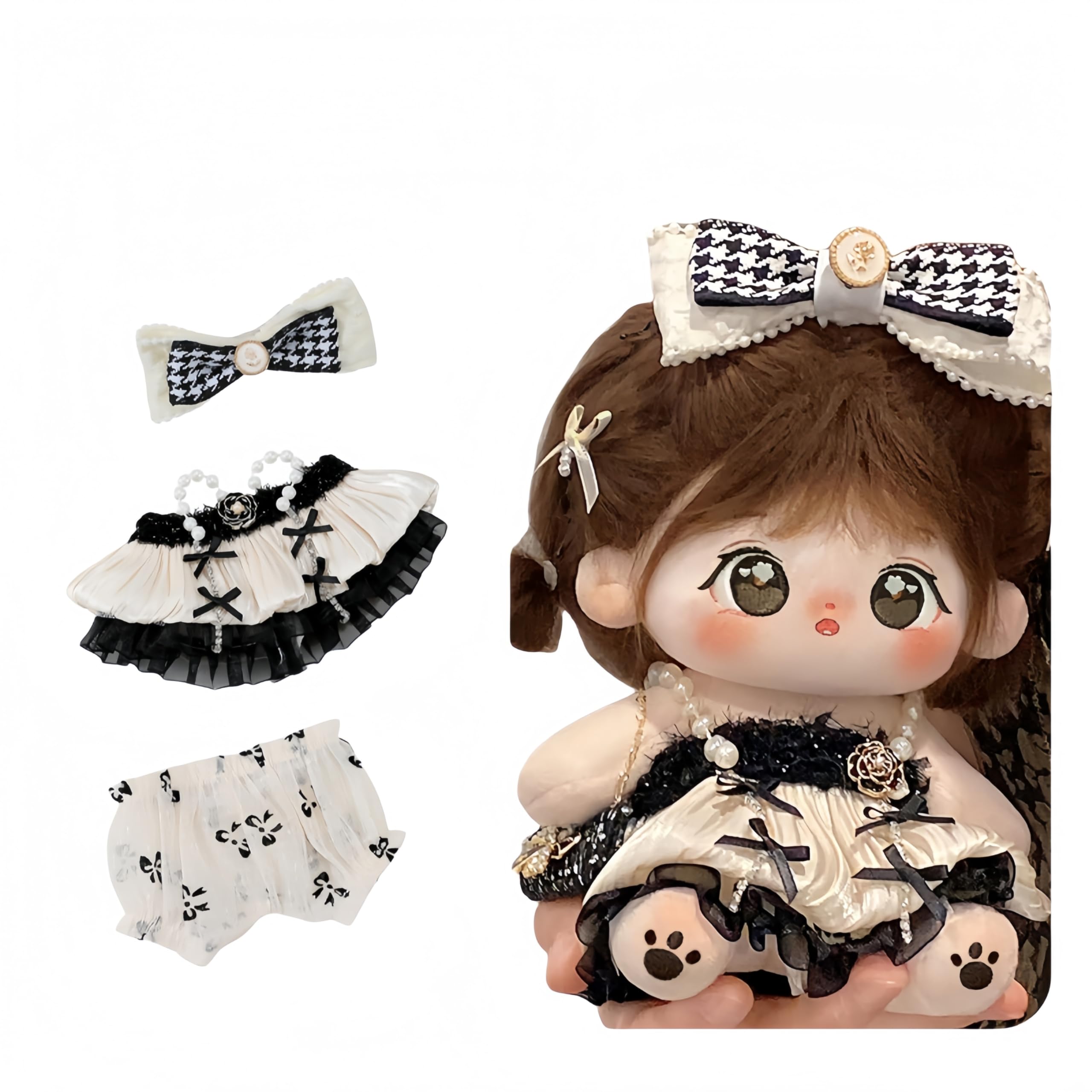 Set di vestiti per bambola di peluche da 20 cm da 8 pollici Carini vestiti per bambola in cotone Molti stili Bambole di peluche morbide imbottite da vestire (Y)