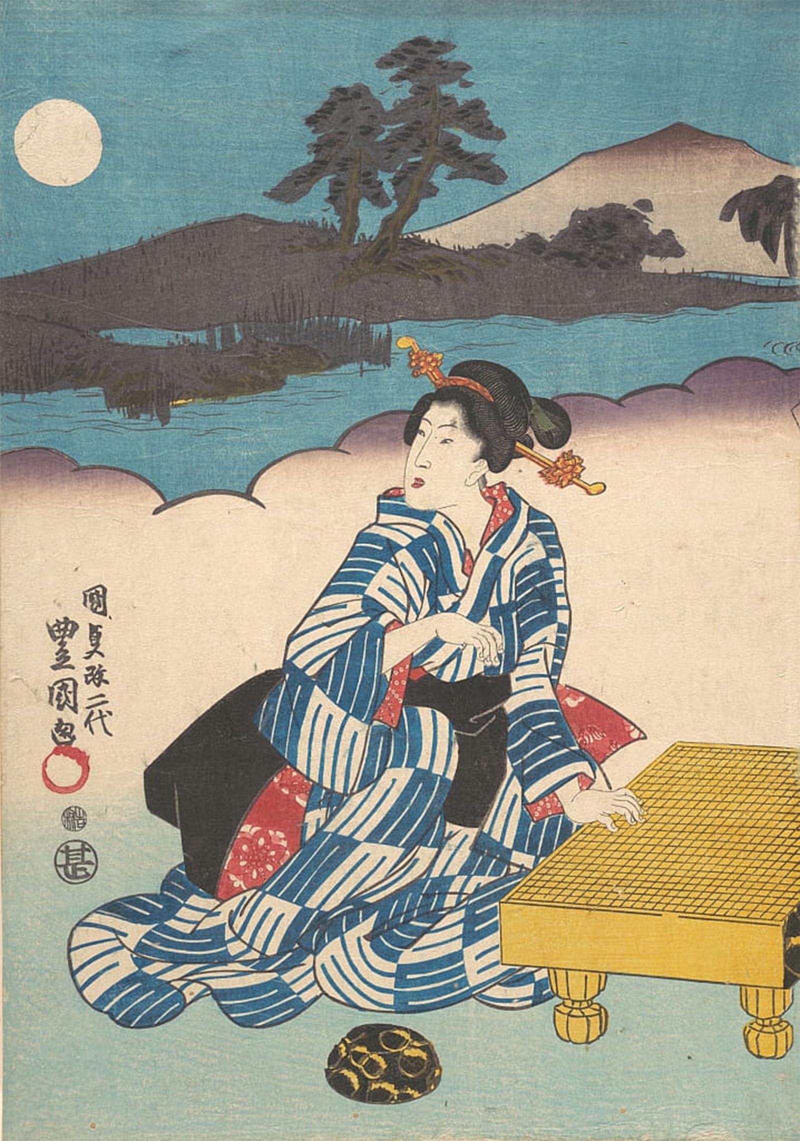 SERENDIPITP Vintage Picture Print on Canvas Wall Art Poster Famou Painting by Utagawa Kunisada Artwork Print Poster for Wall Decor 60x90cm
