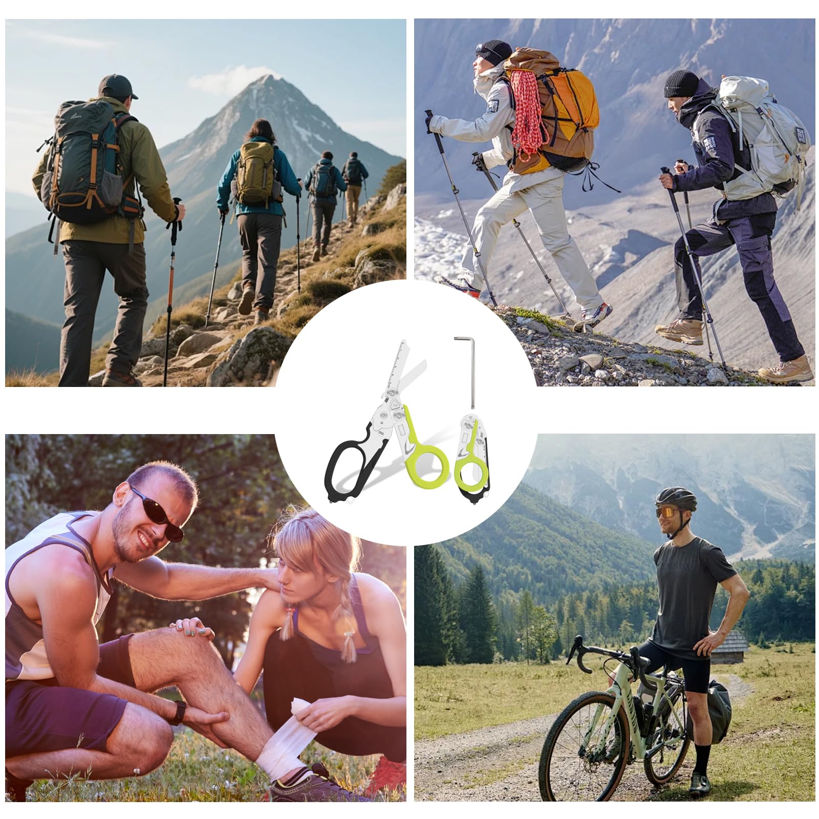 Alicates Multifunción, Herramienta Multifunción, Tijeras Multiherramienta,Alicates Plegables Tácticos con Cortador de Correa y Rompecristales,Reparación De Senderismo de Camping, Negro y Verde