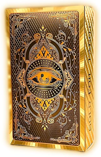 Baraja de tarot de lámina dorada en español e inglés con guía – 78 tarjetas espirituales de PVC impermeable resistente a las arrugas
