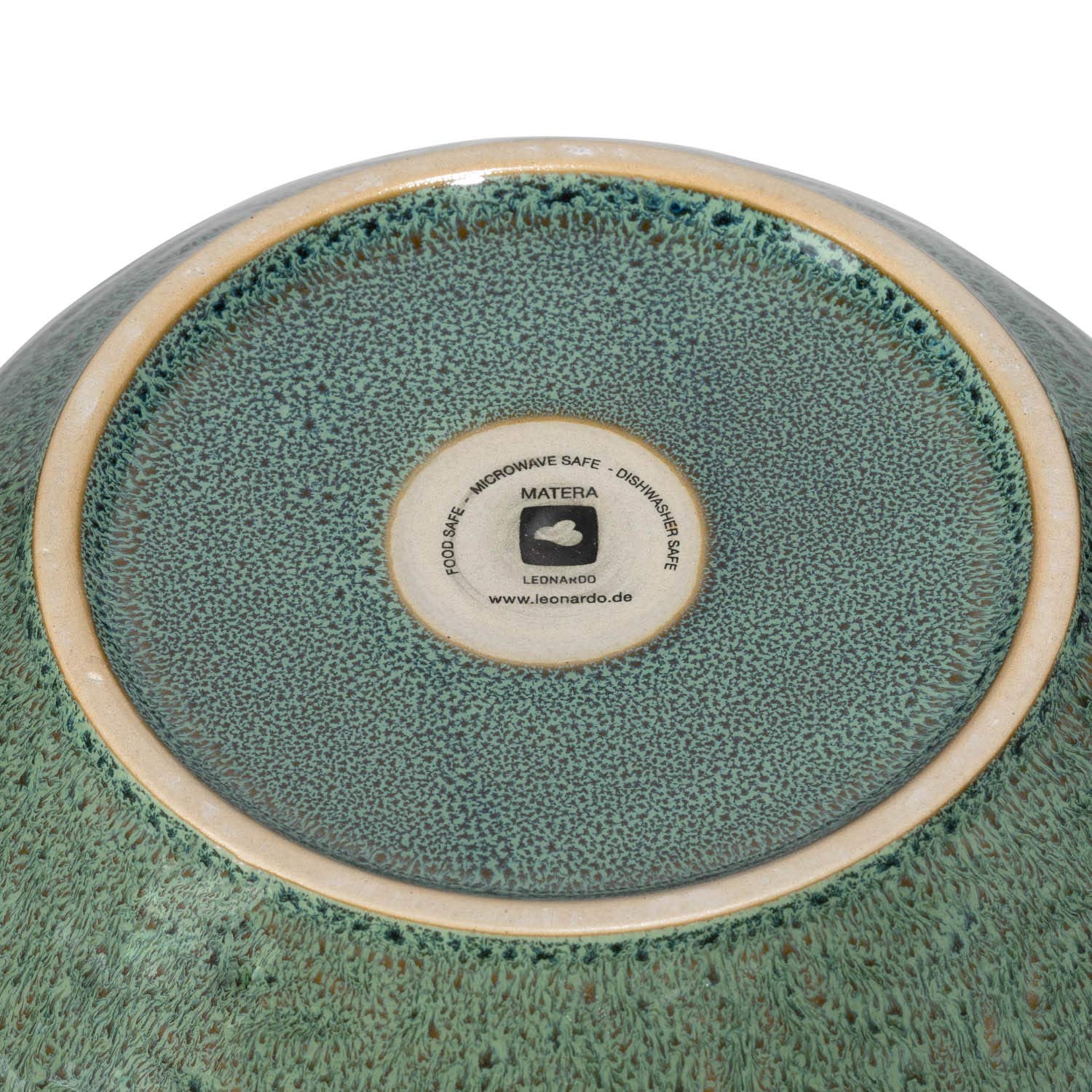 Leonardo Matera 018585 Saladier en céramique Passe au lave-vaisselle 1 bol rond en grès Vert Ø 23,5 cm 2600 ml
