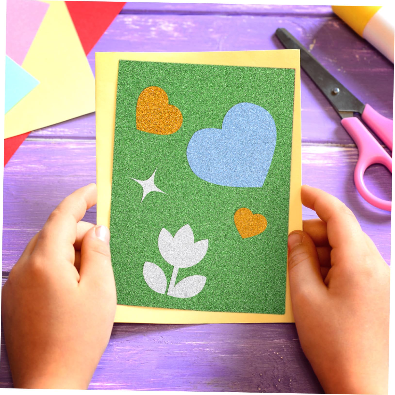 Glitter Cardstock 60 Fogli, Cartoncino 250g, Misto | Resistente allo Strappo, Facile da Piegare, Effetto Glitter, Resistenza allo Sbiadimento Colore Casuale
