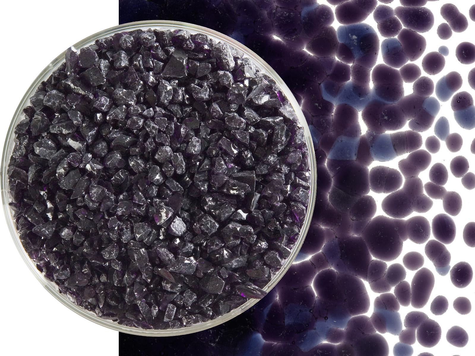 Deep Royal Purple Transparent Glass Frit Coarse Bullseye COE 90 Fusible- 8 Ounces-image-12