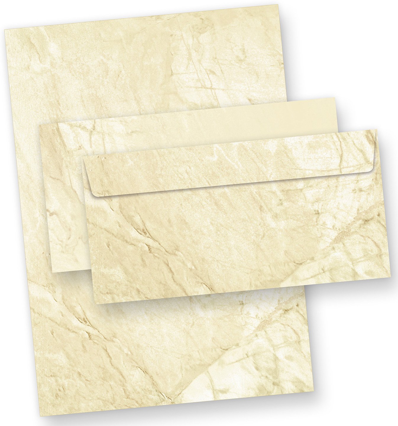 TATMOTIVE Marmor Briefpapier Set mit Umschläge 100 Sets