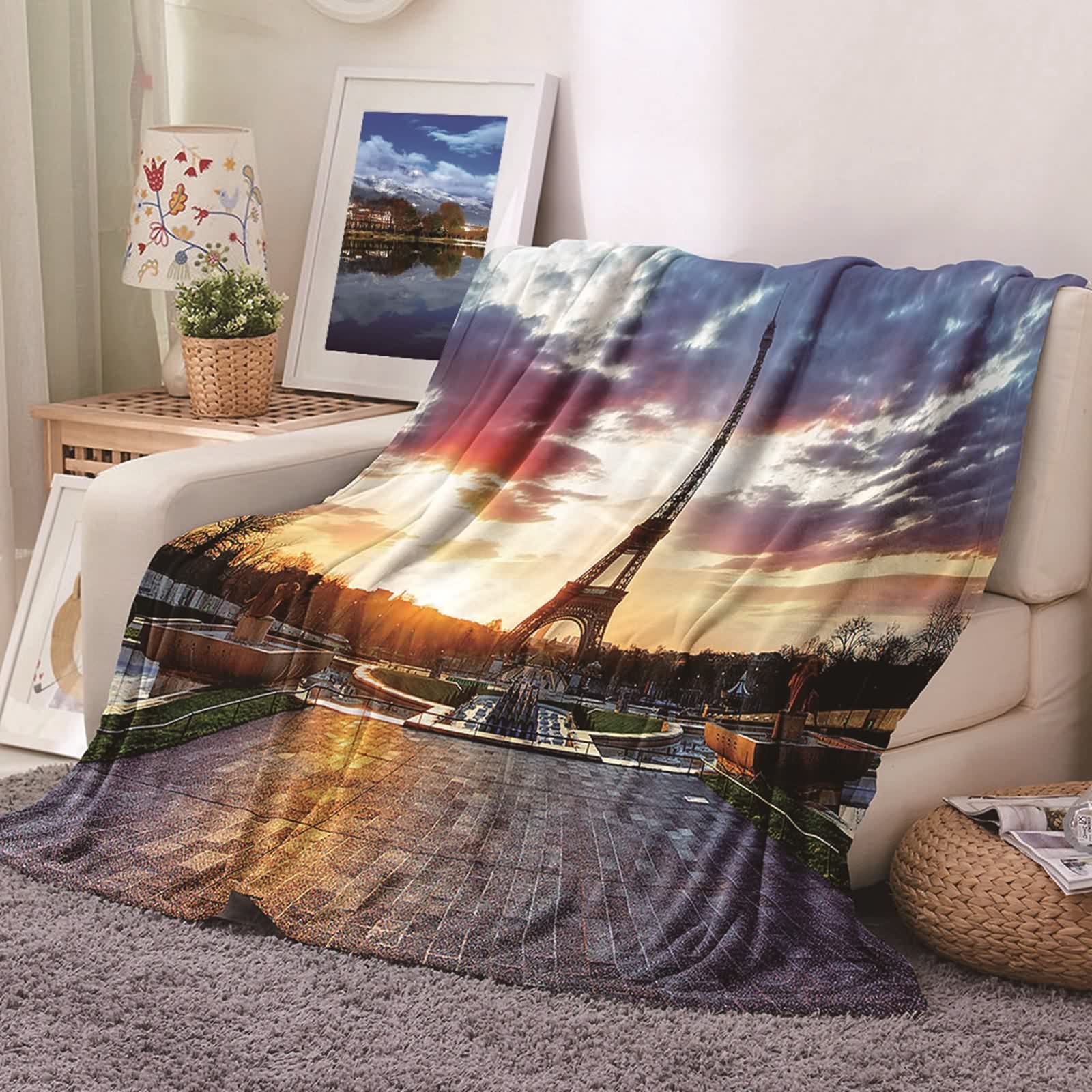 Couverture polaire en flannel douce 100x150cm jeté de canapé et lit douillet