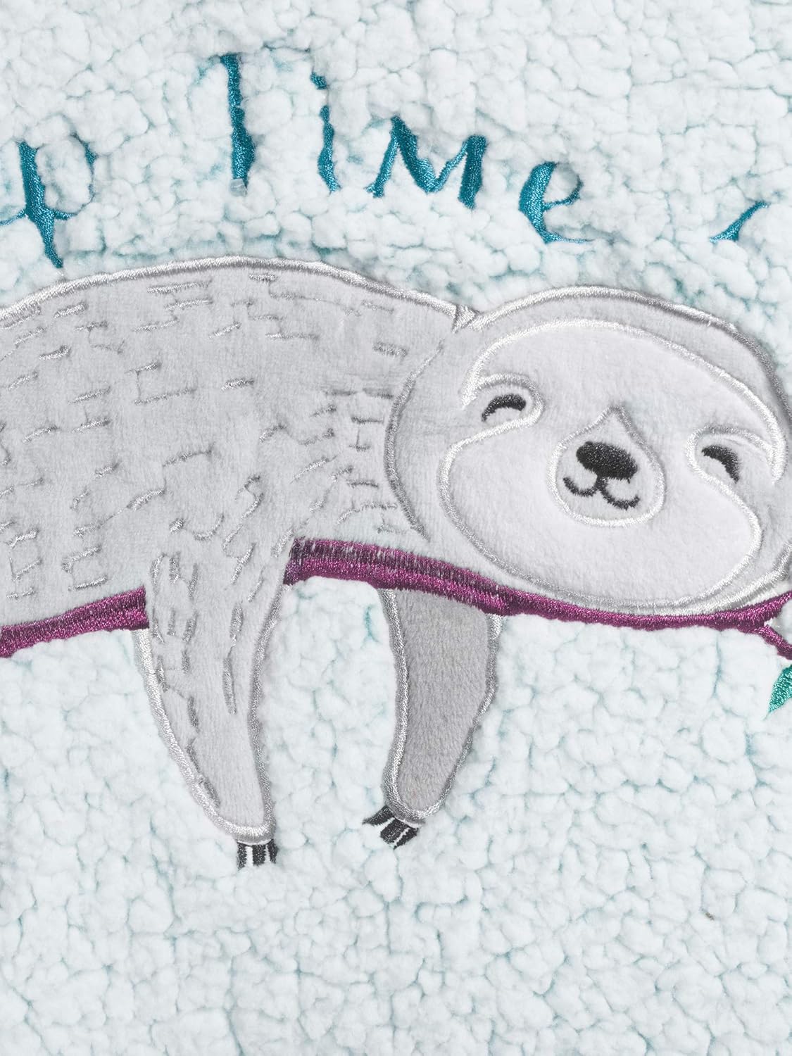 Women's Sleeping Sloth Plush Sherpa Long Sleeve Pajama Set, (Size - Image 4