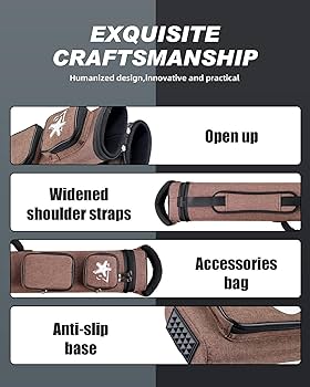 CRICAL Pool Cue Case 2x4 Hard Pool Stick Case Holds 2 Butts