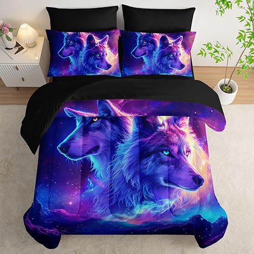 Miniatura 11 de AILONEN Juego de edredón de oso rústico negro, tamaño individual, cama suave de 7 piezas en una bolsa, edredón retro de caza de vida silvestre,