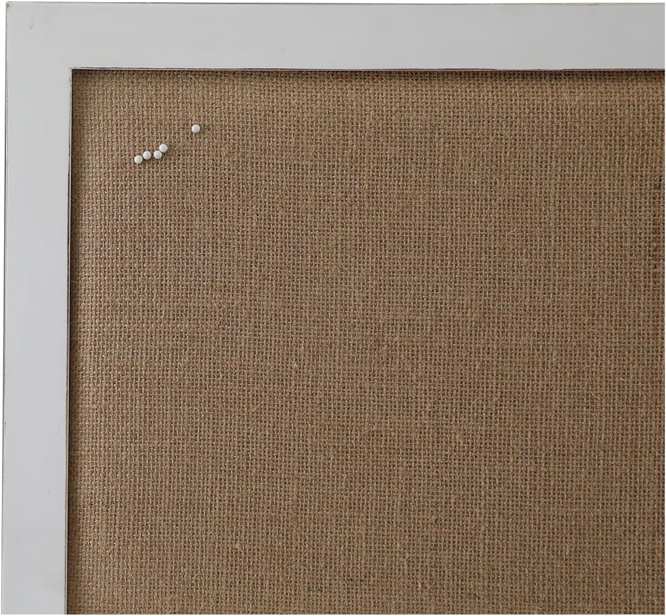 SOFE Linen Bulletin Board White Framed, Message Board with 3 Dual-Prong Key Holder Hooks, Photo Display Boards, Key Rack Wall Mount, Living Room, Dining Room, Hallways Decor