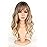 SYMEIW Ombre Dirty Blonde Wavy Wigs With Bangs For Women Medium Long Ash Blonde Synthetic Wigs For Daily Use Dirty Blonde