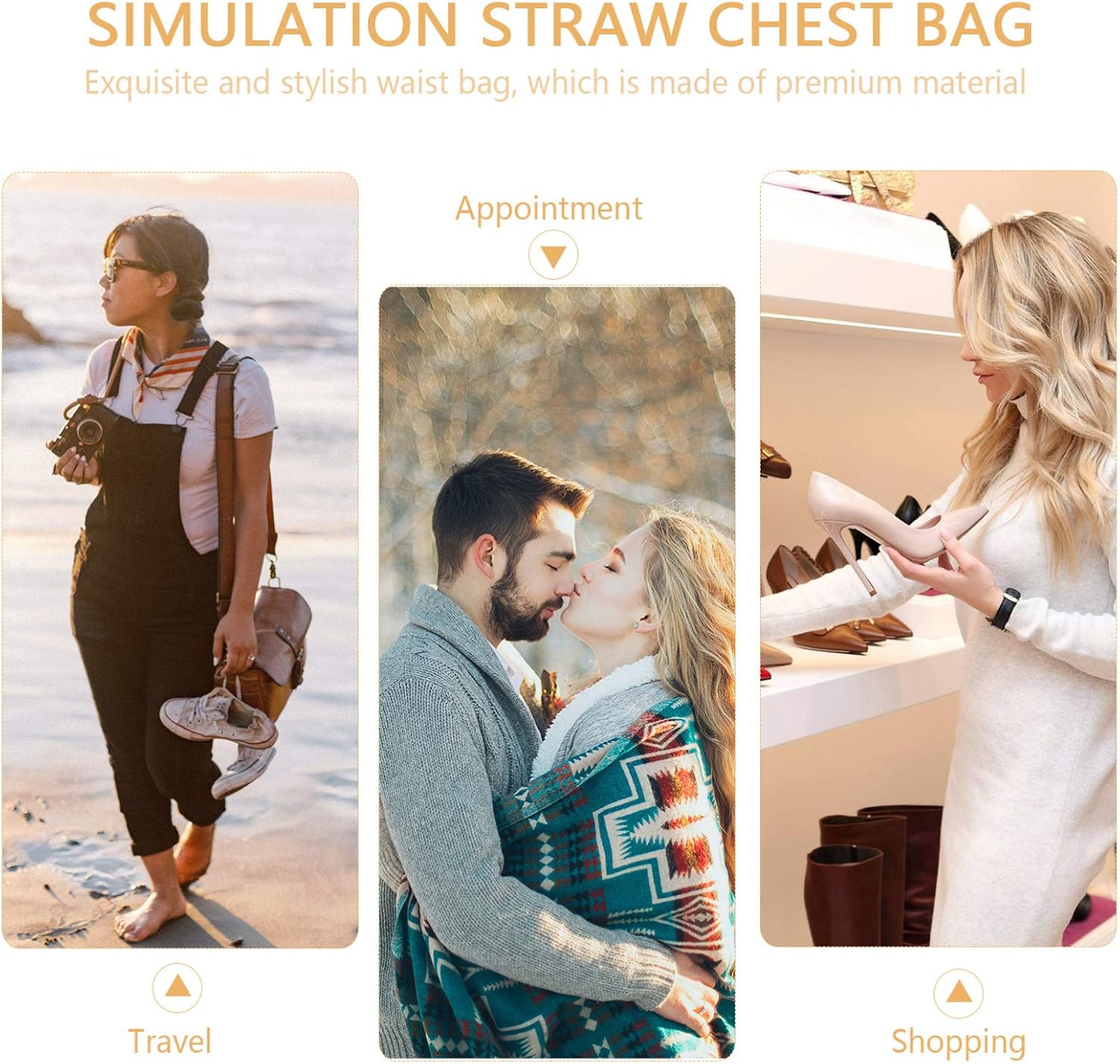 Summer Straw Fanny Pack for Women Bag Lightweight Crossbody Pouch Woven Raffia Sling Bag Travel Hip Pack - Image 5