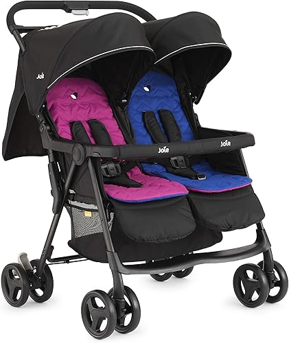 Joie Aire Twin Stroller – Lightweight Double Buggy For Twins, Pink/Blue, From Birth To 3 Years