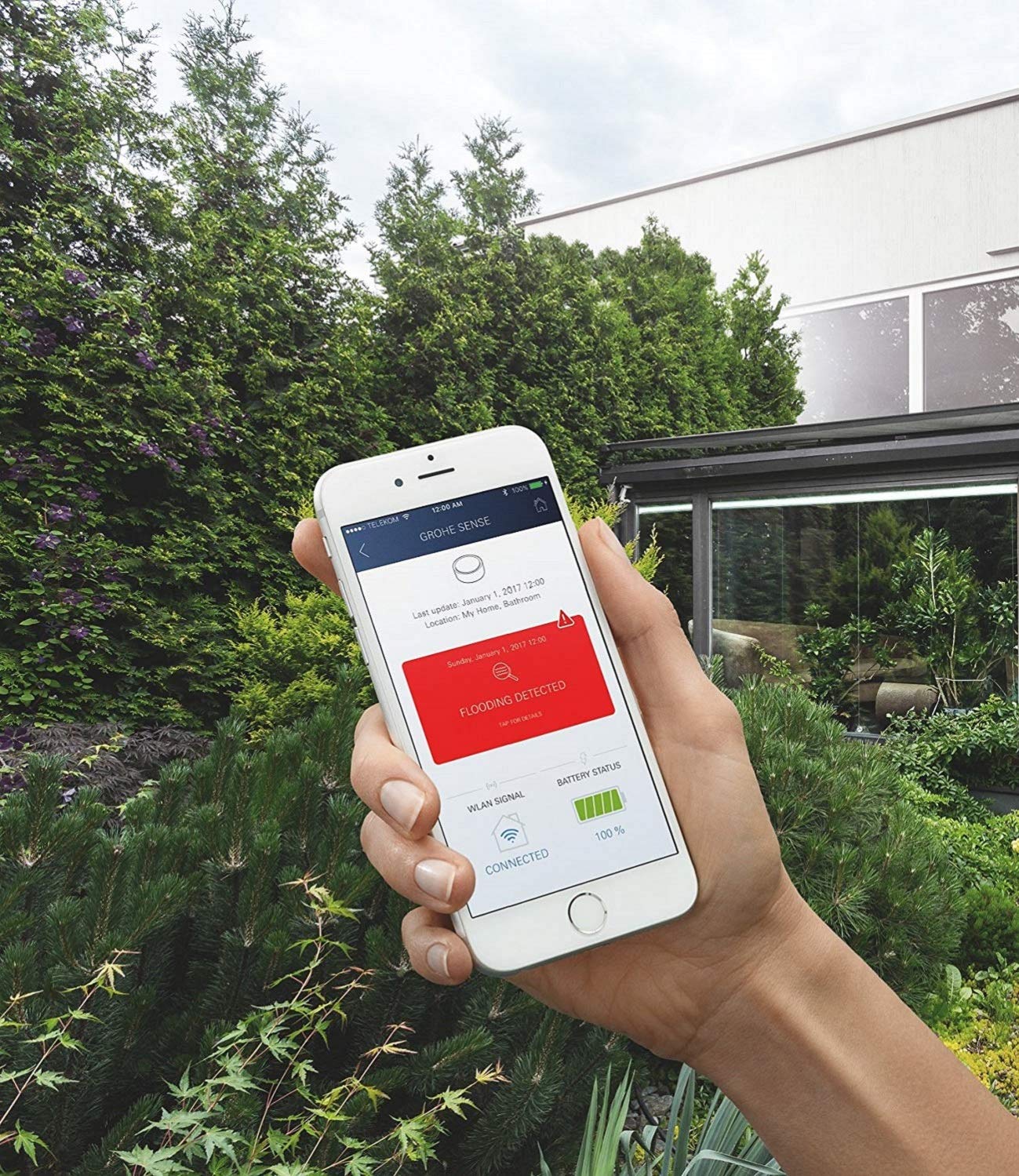 GROHE Sensore Sense per Controllare Le Perdite d'Acqua, Alimentazione a Batteria, Bianco 22505LN0