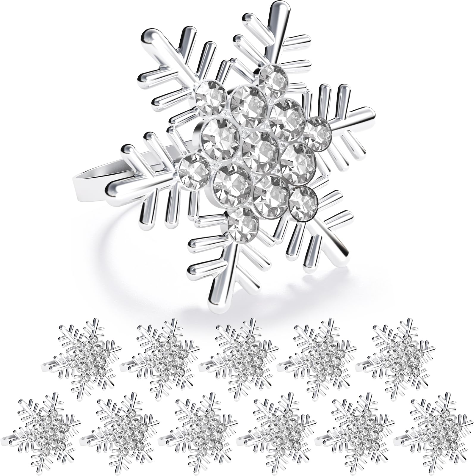 Christmas Snowflake Napkin Rings - Set of 8 -20 Christmas Snowflake Napkin Rings - Set of 8 -20