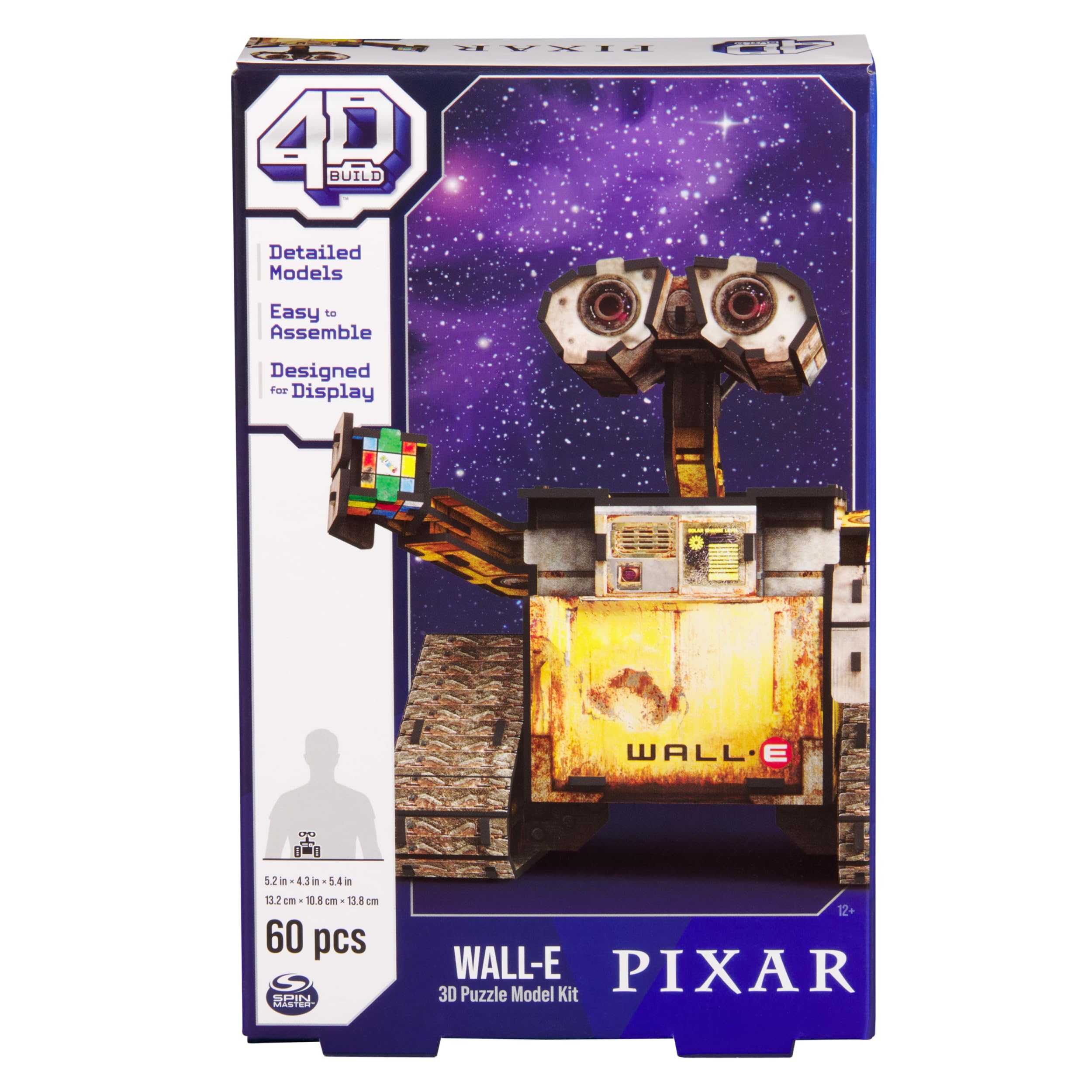 4D BUILD - Puzzle 3D Disney – modelarstwo Disneya 60 elementów – mini postać Wall E robot filmowy – puzzle dla dorosłych – gra budowlana do kolekcjonowania – gra dla dzieci od 12 lat
